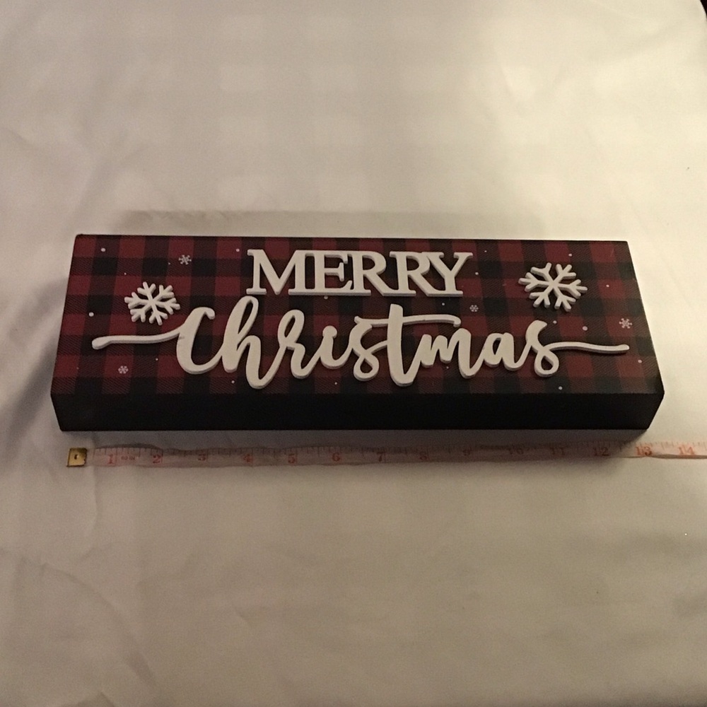 Plaid Merry Christmas Sign